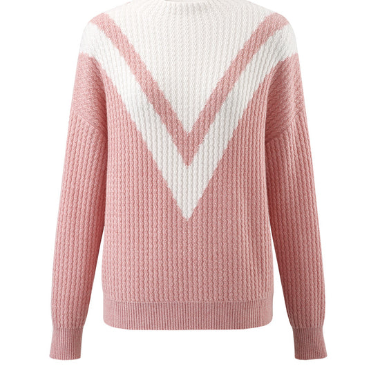 COMOBOCA 100% Cashmere Women's Mock Neck Knit Sweater