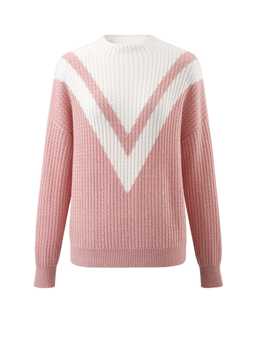 COMOBOCA 100% Cashmere Women's Mock Neck Knit Sweater