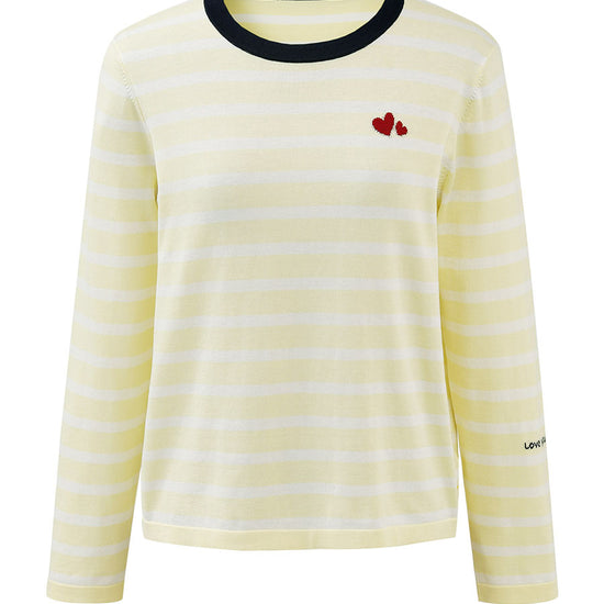 COMOBOCA Women's Stripe Round Neck Knit Sweater