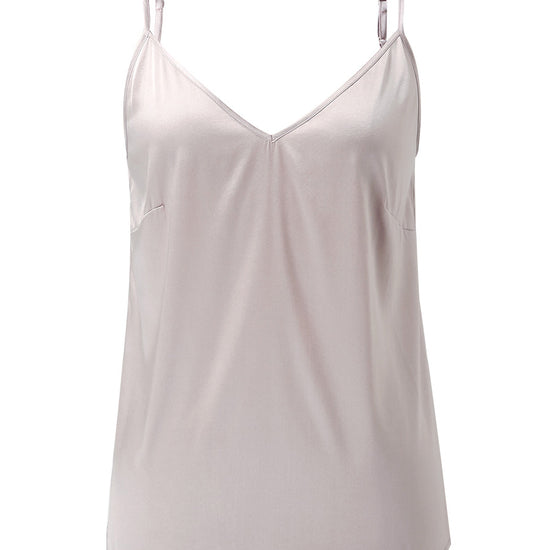 COMOBOCA Women's Silk Adjustable Straps V-Neck Camisole