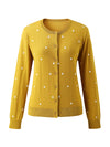 COMOBOCA Women's Lyocell Polka Dot Knit Cardigan