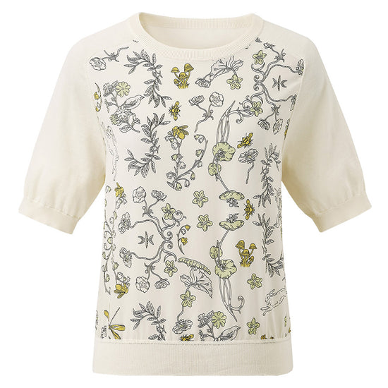 COMOBOCA Women's Floral Print Raglan Sleeve T-Shirt