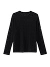 COMOBOCA Women's Openwork Round Neck Knit Sweater