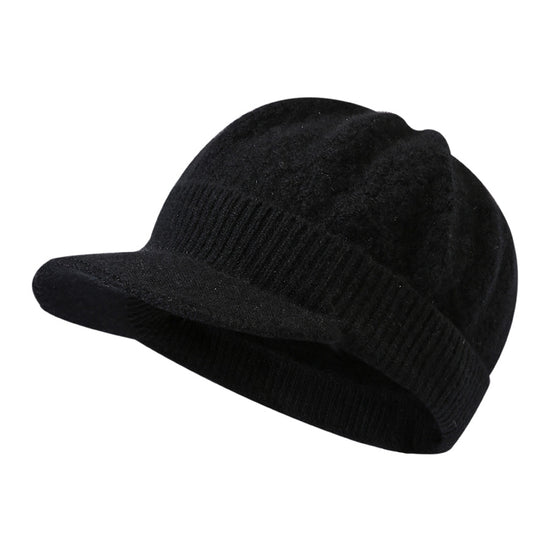 COMOBOCA 100% Cashmere Women's Knit Newsboy Cap