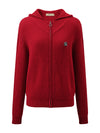 COMOBOCA 100% Cashmere Women's Ribbed Zip Knit Cardigan Hoodie