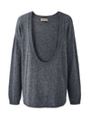COMOBOCA 100% Wool Women's Oversized U-Neck Sweater
