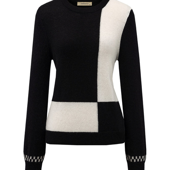 COMOBOCA 100% Cashmere Women's Round Neck Knit Sweater