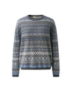 COMOBOCA 100% Cashmere Women's Fair Isle Round Neck Sweater