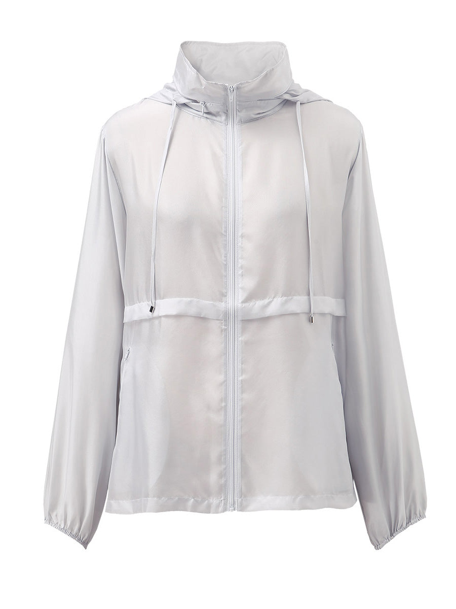 COMOBOCA 100% Mulberry Silk Women's Zip Up Hooded Jacket