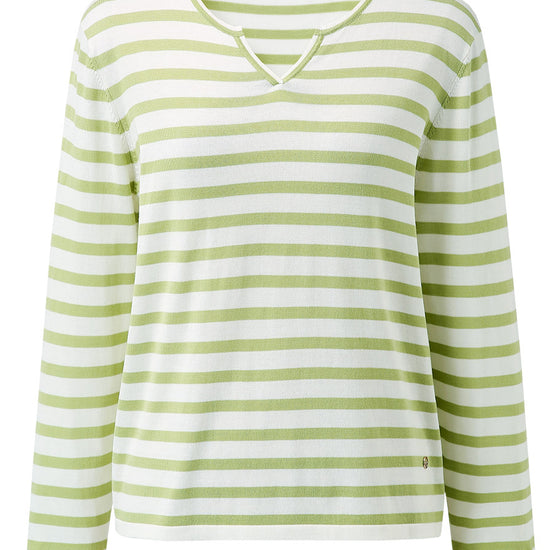 COMOBOCA Women's Striped Long Sleeve V-Neck T-Shirt