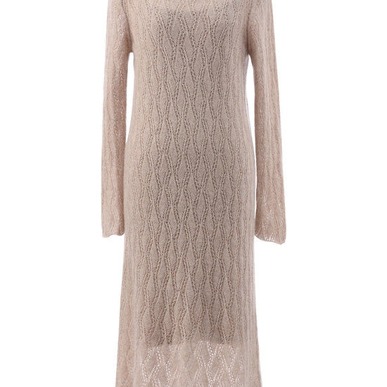 COMOBOCA 100% Cashmere Women's Cable Knit Sweater Dress