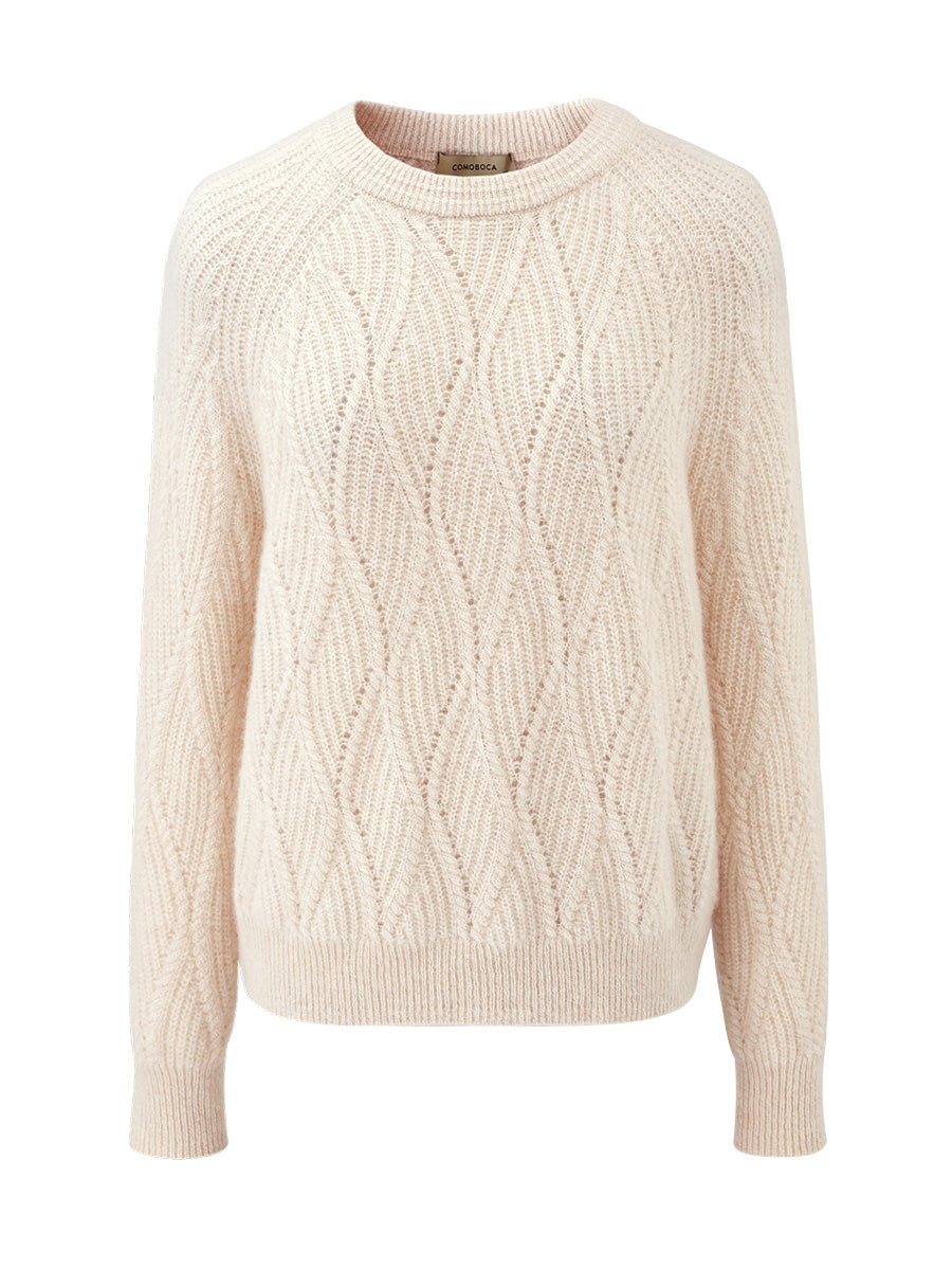 COMOBOCA 100% Cashmere Women's Cable Knit Sweater