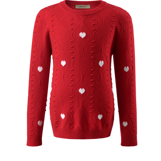 COMOBOCA 100% Wool Kids' Round Neck Sweater