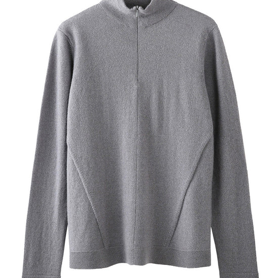 COMOBOCA 100% Cashmere Women's Half-Zip Mock Neck Pullover Sweater