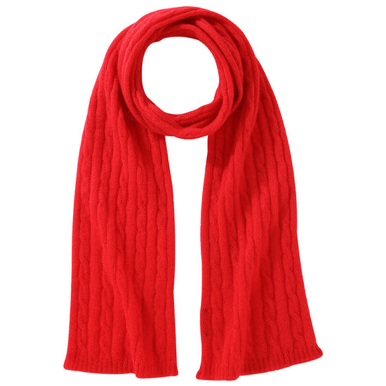 COMOBOCA 100% Cashmere Classic Cable Knit Scarf