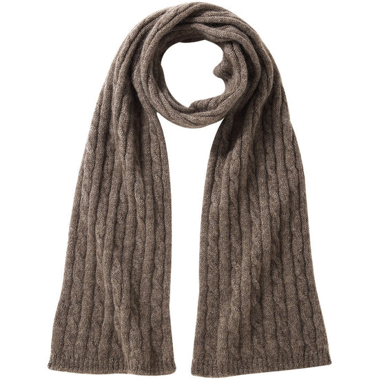 COMOBOCA 100% Cashmere Classic Cable Knit Scarf