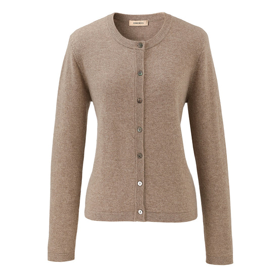 COMOBOCA 100% Cashmere Women's Button-Up Cardigan