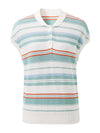 COMOBOCA Women's Striped Knit Polo T-Shirt