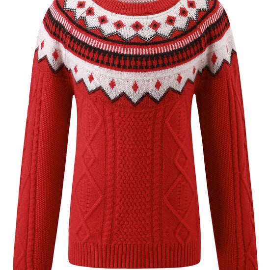COMOBOCA 100% Wool Kids' Vintage Fair Isle Knit Sweater