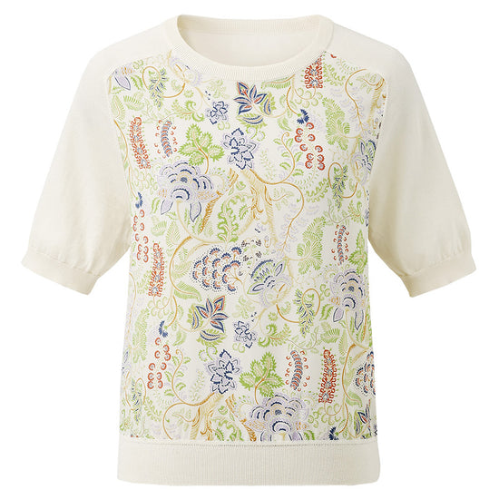 COMOBOCA Women's Floral Embroidered T-Shirt
