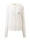 COMOBOCA 100% Cashmere Women's Ribbed Zip Knit Cardigan Hoodie