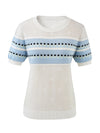 COMOBOCA Women's Fair Isle Striped Knit Top