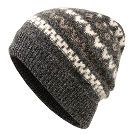 COMOBOCA Fair Isle 100% Cashmere Women's Fair Isle Pattern Knit Beanie