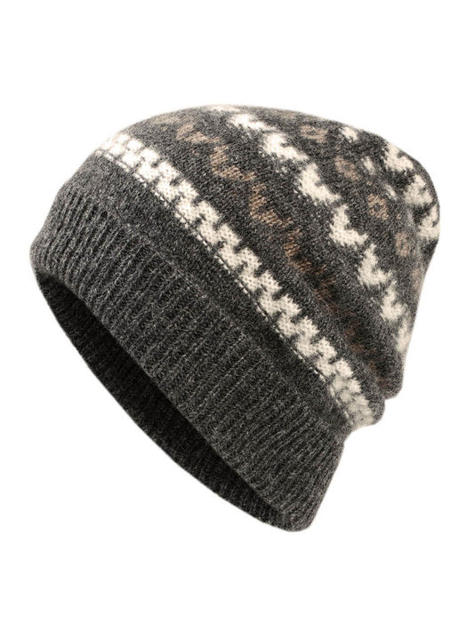 COMOBOCA Fair Isle 100% Cashmere Women's Fair Isle Pattern Knit Beanie