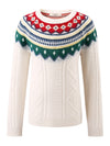 COMOBOCA 100% Wool Kids' Vintage Fair Isle Knit Sweater