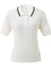 COMOBOCA Women's Cable Knit Polo T-Shirt