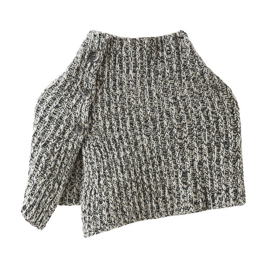 COMOBOCA 100% Wool Women's Knit Button Neck Warmer Shawl