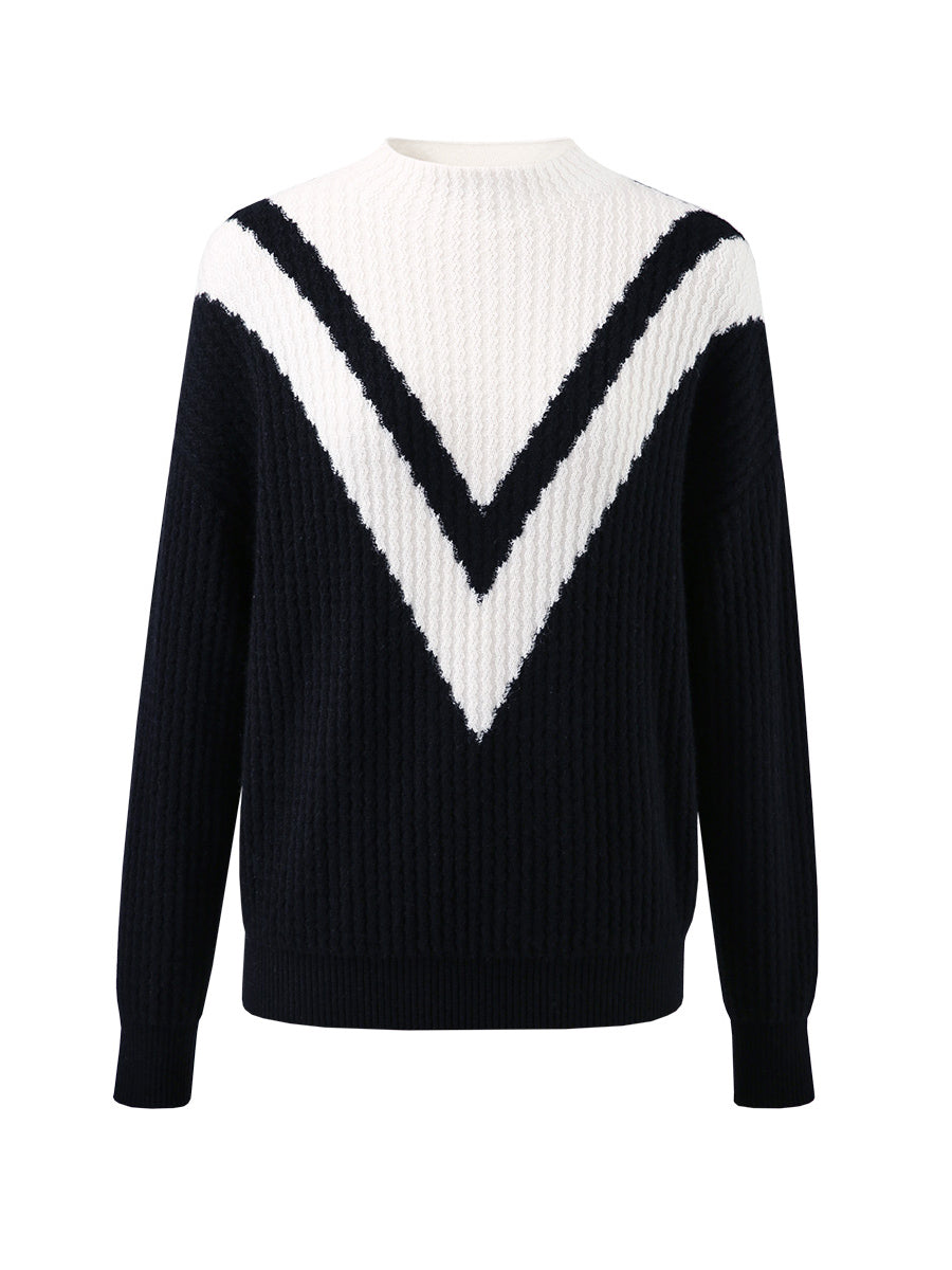 COMOBOCA 100% Cashmere Women's Mock Neck Knit Sweater