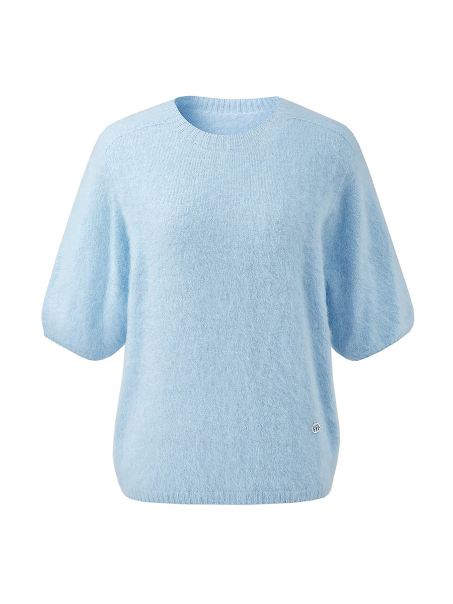 COMOBOCA Women's Wool Seamless Brushed Half Sleeve Knit Sweater