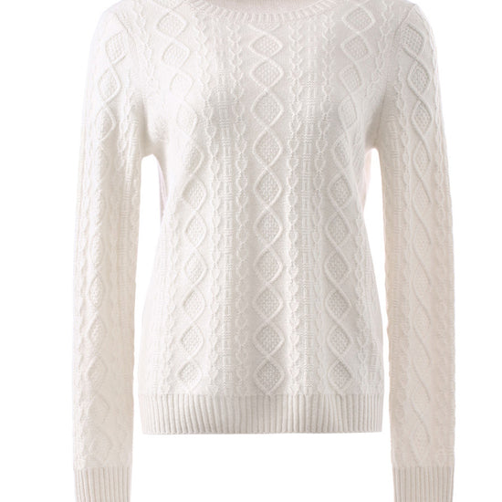 COMOBOCA 100% Wool Women's Cable Knit Sweater