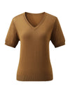 COMOBOCA Women's V-Neck Knit T-Shirt