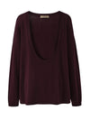 COMOBOCA 100% Wool Women's Oversized U-Neck Sweater