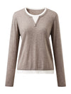 COMOBOCA 100% Wool Women's Layered Look Pullover Sweater