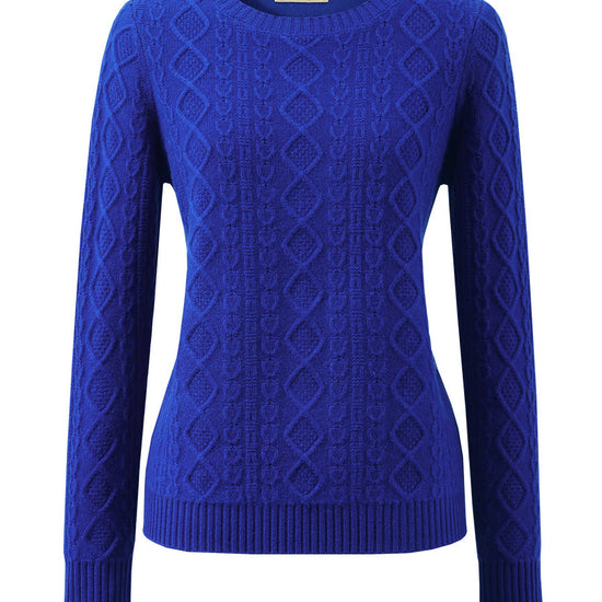 COMOBOCA 100% Wool Women's Cable Knit Sweater
