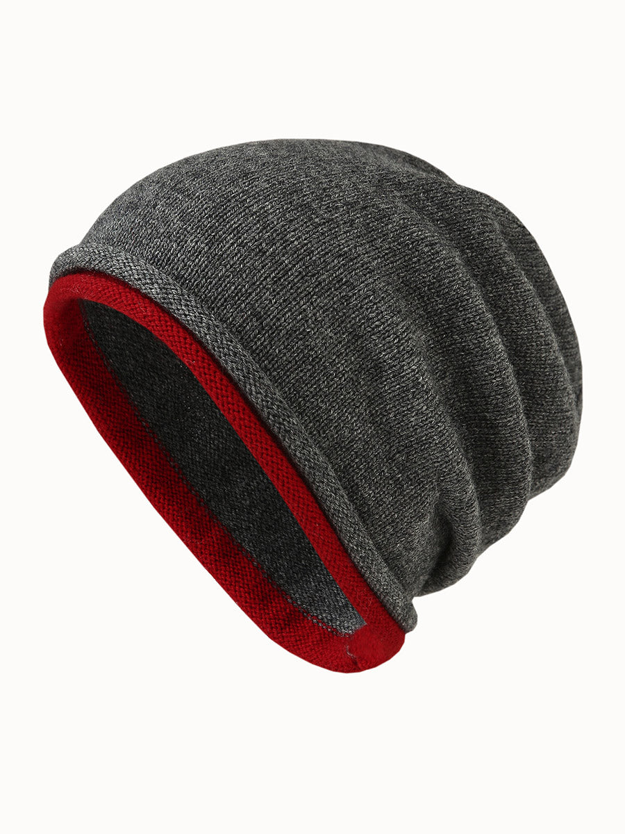 COMOBOCA 100% Wool Women's Double Layered Knit Beanie