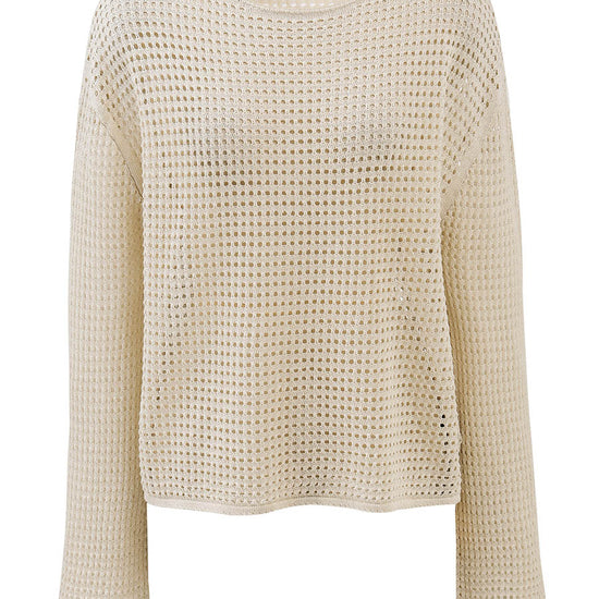 COMOBOCA Women's Sheer Mesh Knit Overpull Top