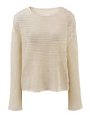 COMOBOCA Women's Sheer Mesh Knit Overpull Top