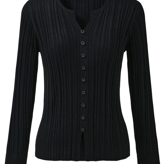 COMOBOCA Women's Ribbed V-Neck Faux Cardigan Sweater