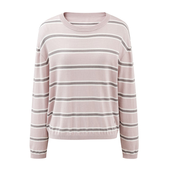 COMOBOCA Women's Striped Round Neck Knit Sweater