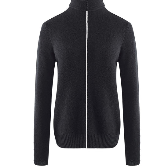 COMOBOCA 100% Cashmere Women's Pearl Buttoned Sweater