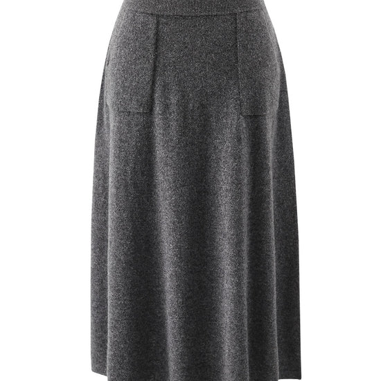 COMOBOCA 100% Cashmere Women's Knit Pleated Skirt