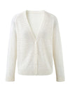 COMOBOCA Women's Ribbed V-Neck Button Cardigan