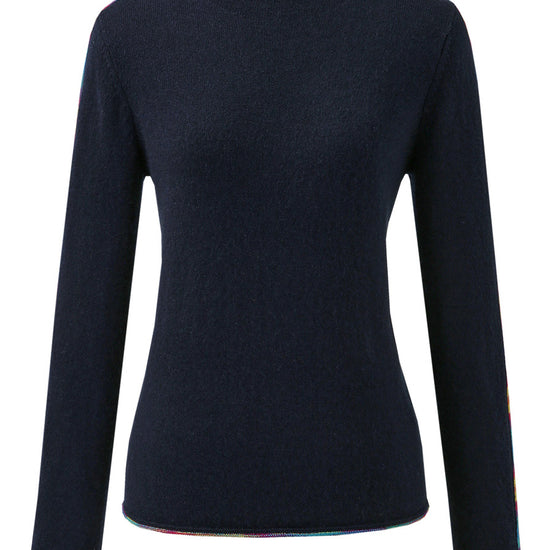 COMOBOCA 100% Cashmere Women's Sweater with Built-in Collar