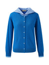 COMOBOCA 100% Wool Women's Contrast Button Down Hoodie