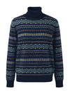 COMOBOCA 100% Cashmere Women's Fair Isle Turtleneck Sweater