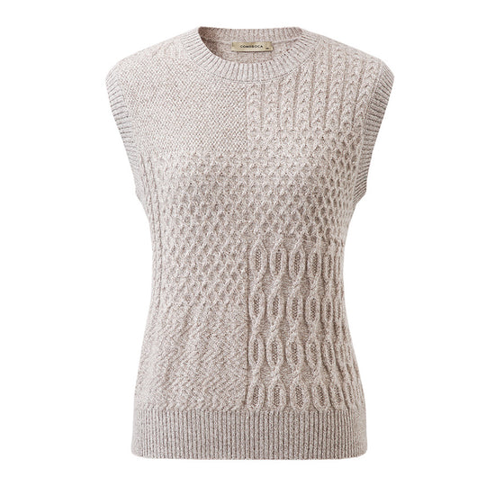 COMOBOCA 100% Cashmere Women's Knitted Sleeveless Sweater Vest